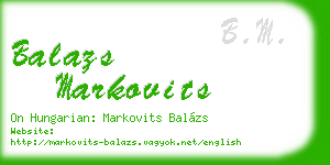 balazs markovits business card